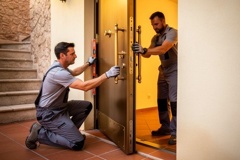 Pose de porte blindée