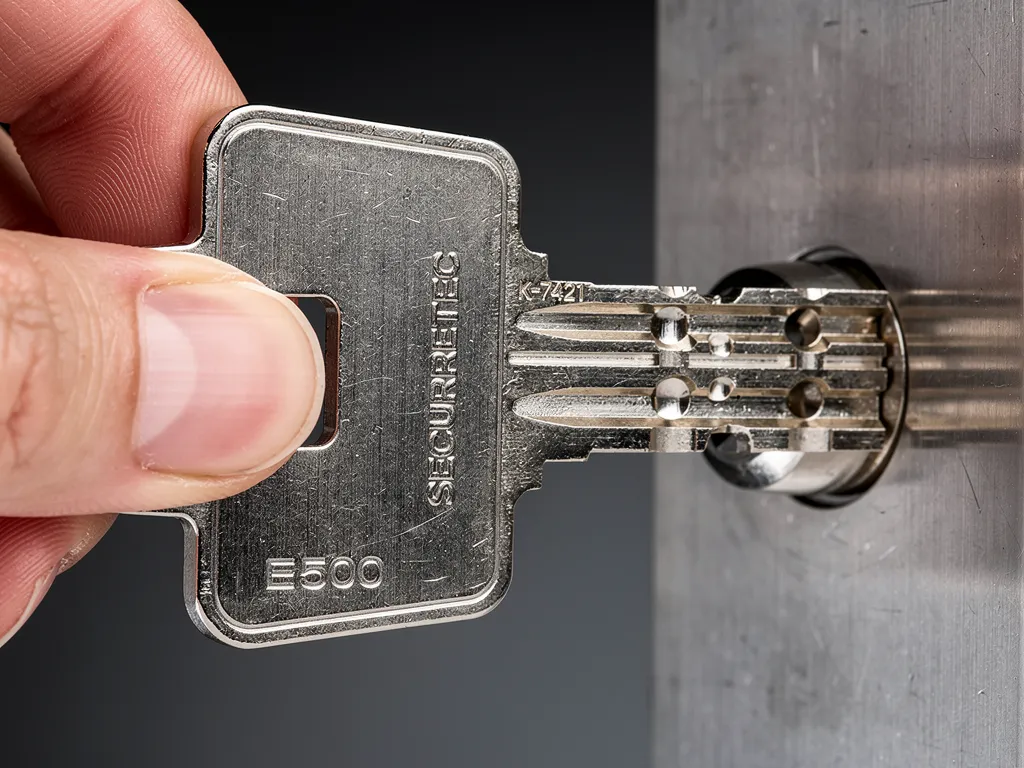 Clé haute sécurité dans un cylindre neuf