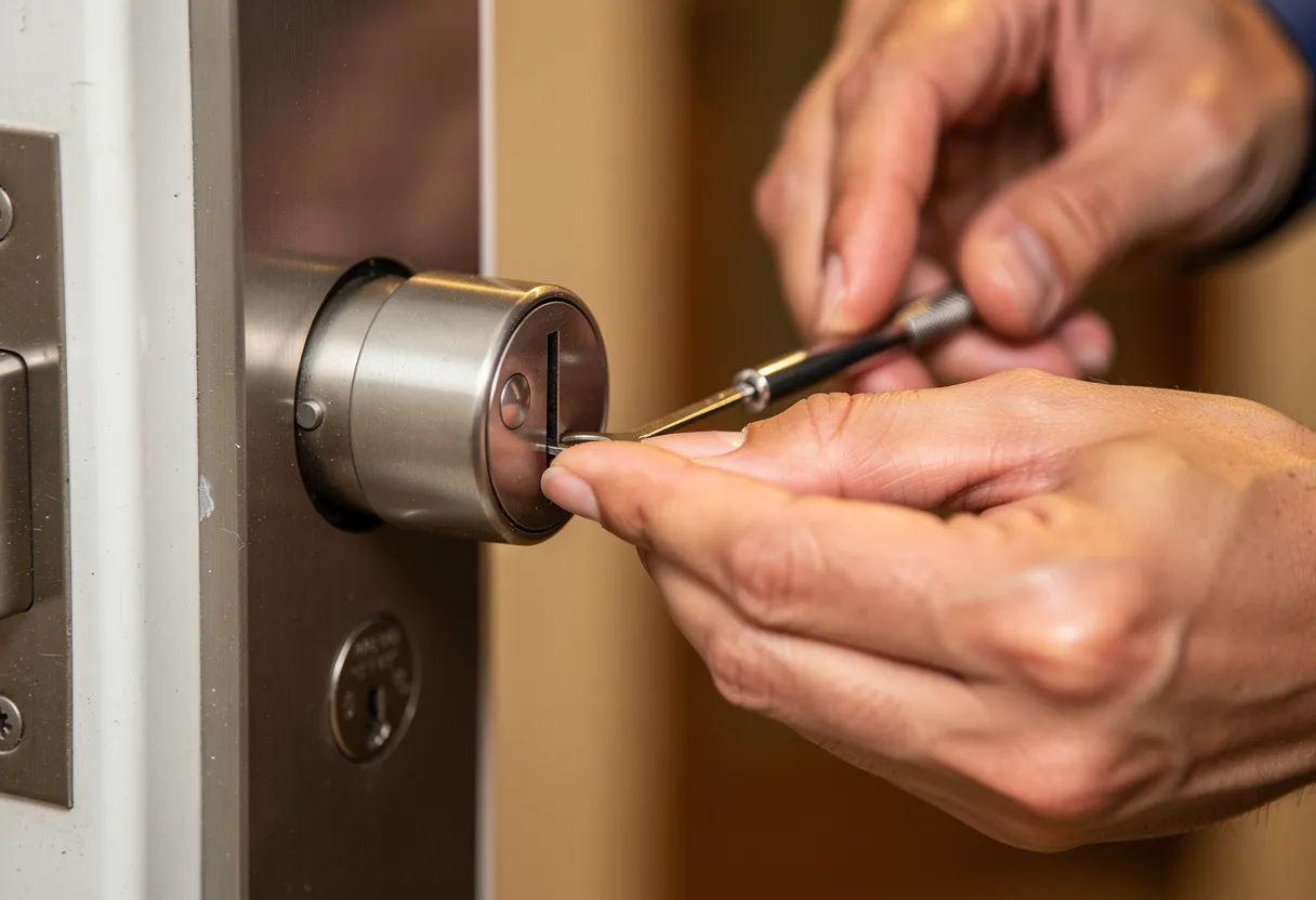 Ouverture fine d'une serrure de porte sans dégât
